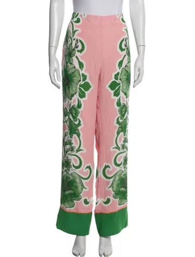 Pre-owned Borgo De Nor Floral Print Wide Leg Pants W/ Tags In Pink