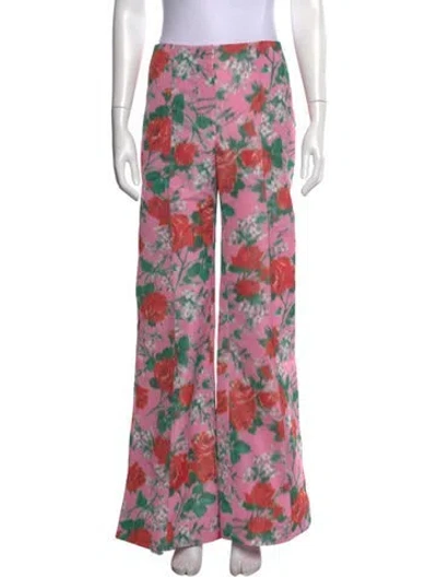 Pre-owned Borgo De Nor Floral Print Wide Leg Pants W/ Tags In Pink