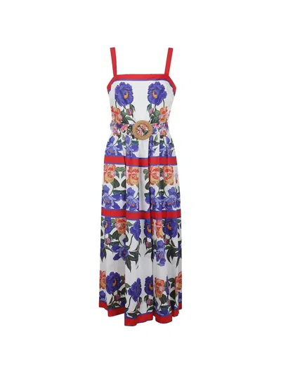 Borgo De Nor Floral-print Belted Maxi Dress In Multi