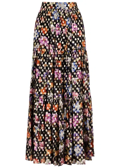 Borgo De Nor Frey Floral-print Chiffon Maxi Skirt In Multicoloured