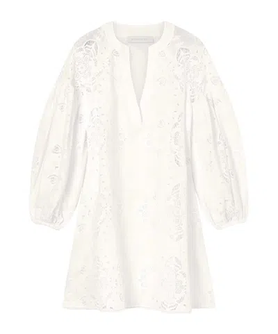 Borgo De Nor Harlow Cotton-blend Lace Mini Dress In White