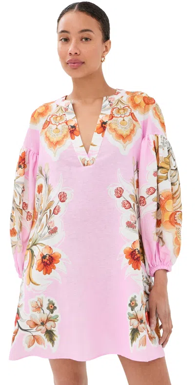 Borgo De Nor Harlow Cotton-blend Lace Mini Dress In Pink