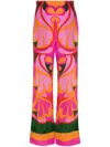 Borgo De Nor Havana Printed Viscose Crepe Pants In Pink