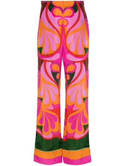 Borgo De Nor Havana Printed Viscose Crepe Pants In Multicoloured