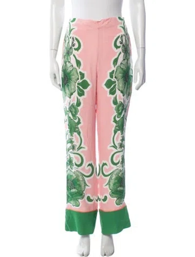 Pre-owned Borgo De Nor Havana Straight Leg Pants In Pink