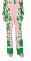 Borgo De Nor Havana Floral-print Crepe Straight-leg Pants In Antigua/green Placement