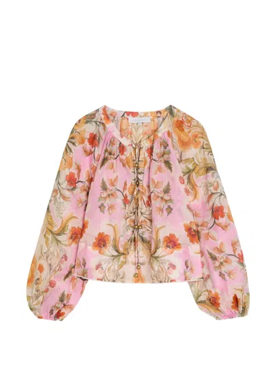 Borgo De Nor Henri Floral-print Long-sleeve Blouse In Multi