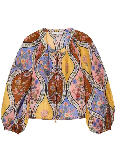 Borgo De Nor Henri Printed Ramie Top In Multi