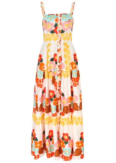 Borgo De Nor Jimena Floral-print Cotton Maxi Dress In Multicoloured