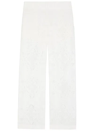 Borgo De Nor Joshua Lace And Embroidered Trousers In White