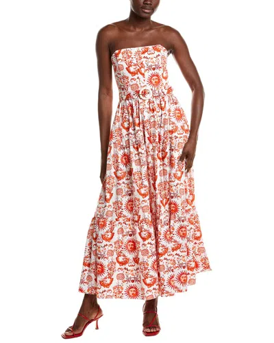 Borgo De Nor Jou Jou Midi Dress In Orange