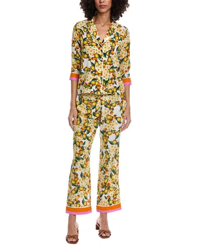 Borgo De Nor 2pc Eden Silk Lounge Set In Gold