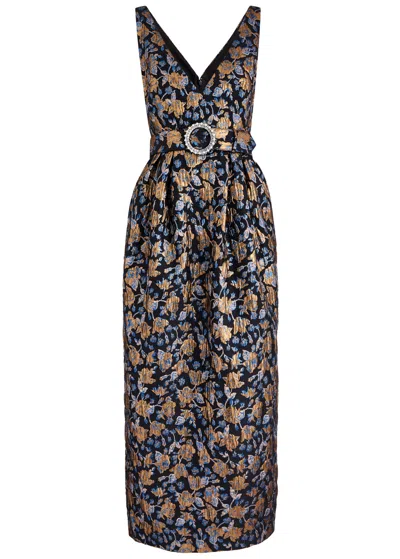 Borgo De Nor Jules Floral Brocade Maxi Dress In Multicoloured