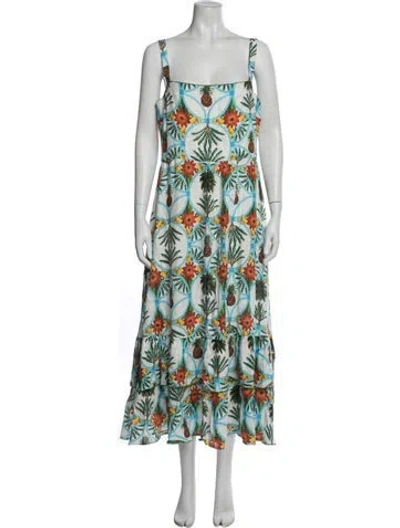 Pre-owned Borgo De Nor Linen Long Dress In Blue