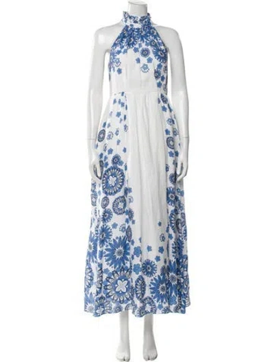 Pre-owned Borgo De Nor Linen Long Dress In Multi