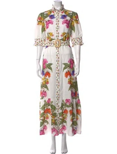 Pre-owned Borgo De Nor Linen Long Dress In Neutrals