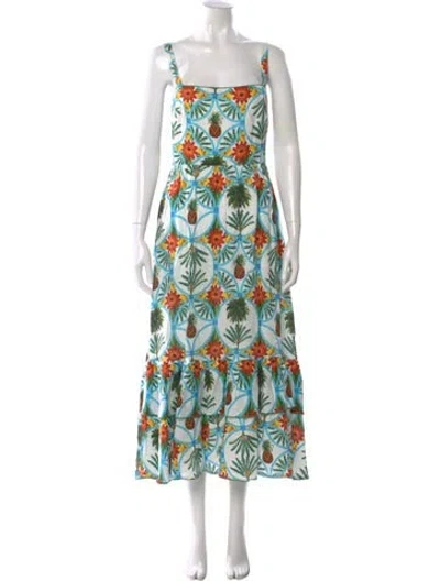 Pre-owned Borgo De Nor Linen Long Dress In Yellow