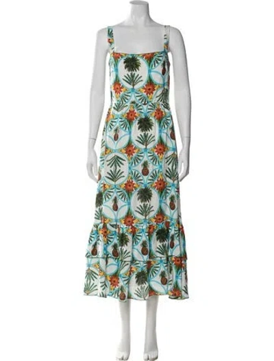 Pre-owned Borgo De Nor Linen Long Dress In Yellow