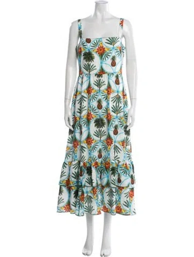 Pre-owned Borgo De Nor Linen Midi Length Dress In Yellow