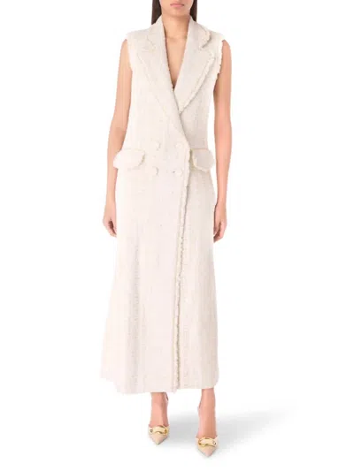 Borgo De Nor Lucienne Tweed Jacket Dress In Cream In White
