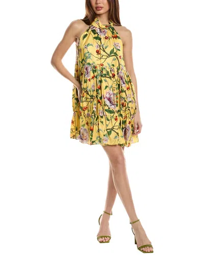 Borgo De Nor Maggie Silk-blend Mini Dress In Yellow