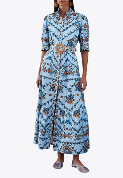 Borgo De Nor Marni Shirt Midi Dress In Blue