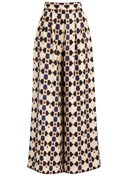 Borgo De Nor Melia Printed Silk-satin Trousers In Multicoloured