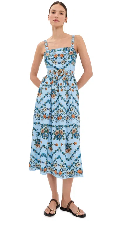Borgo De Nor Ninet Cotton Dress Magical Blossom Blue