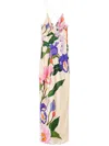 Borgo De Nor Olive Floral-print Satin-crepe Maxi Dress In Multicolor