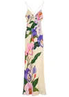 Borgo De Nor Olive Floral-print Satin-crepe Maxi Dress In Multicoloured
