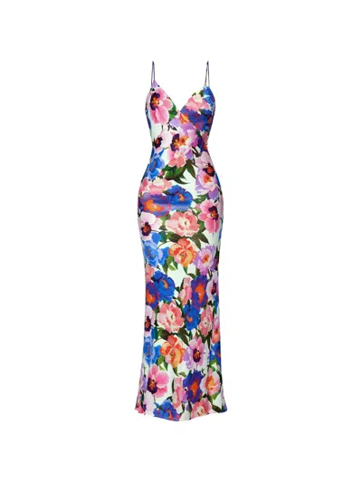 Borgo De Nor Olive Floral-print Maxi Dress In Blue