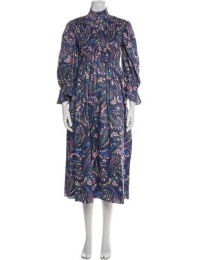 Pre-owned Borgo De Nor Paisley Print Long Dress In Multi