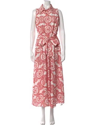 Pre-owned Borgo De Nor Paisley Print Long Dress In White