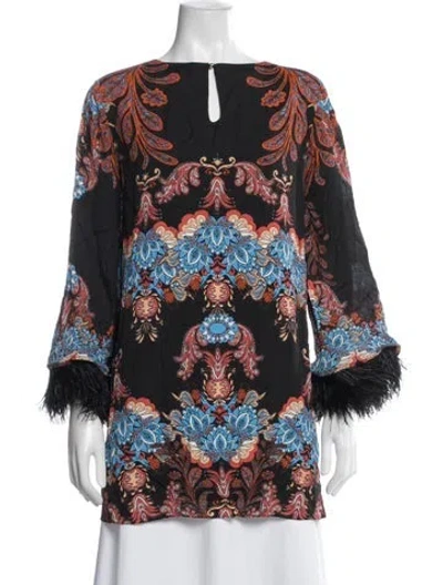 Pre-owned Borgo De Nor Paisley Print Midi Length Dress In Multicolor