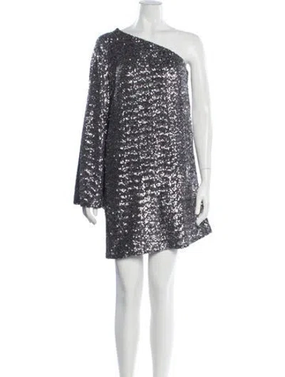 Pre-owned Borgo De Nor Patterned Mini Dress In Metallic/silver