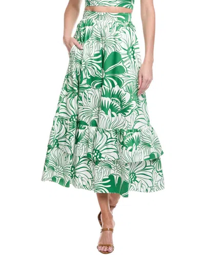 Borgo De Nor Paulina Midi Skirt In Green