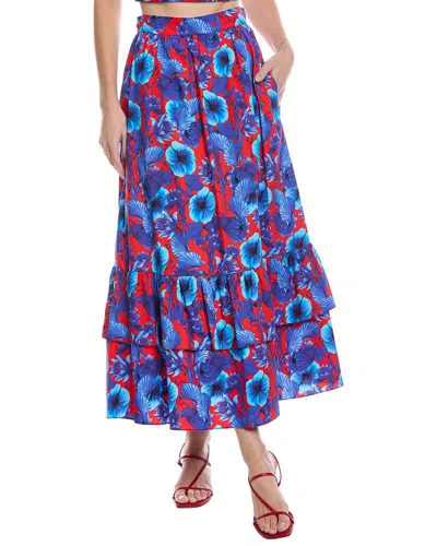 Borgo De Nor Paulina Midi Skirt In Blue