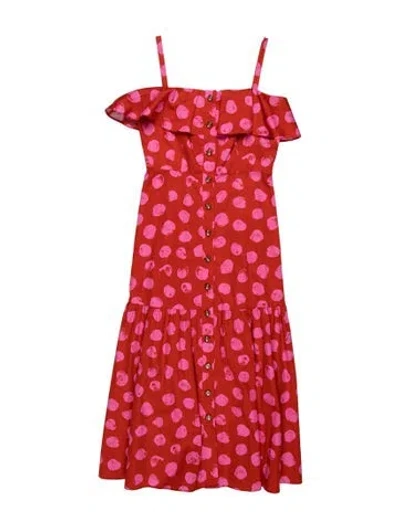 Pre-owned Borgo De Nor Polka Dot Print Midi Length Dress In Pink