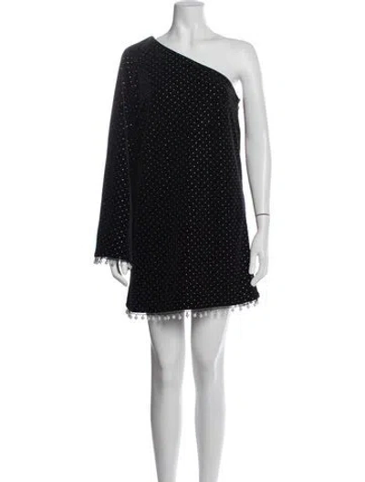 Pre-owned Borgo De Nor Polka Dot Print Mini Dress In Black