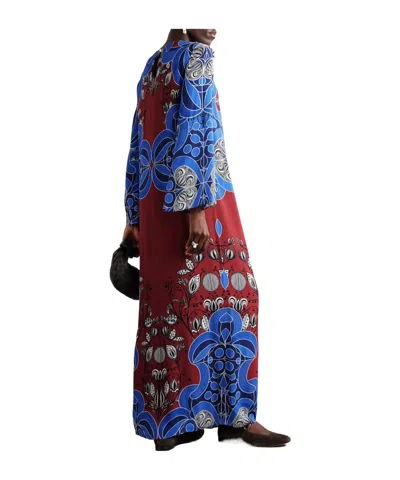 Borgo De Nor Capucine Printed Crepe Maxi Dress In Blue