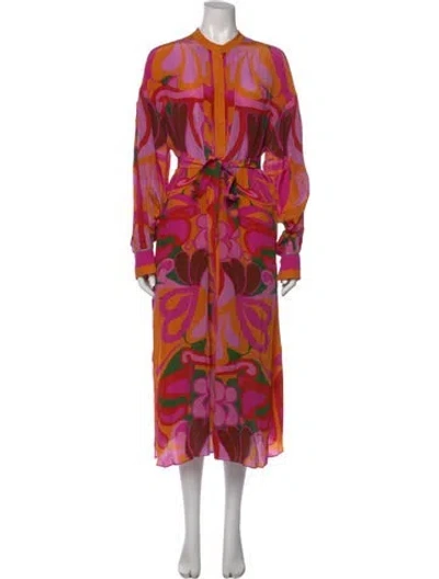 Pre-owned Borgo De Nor Printed Long Dress In Multi