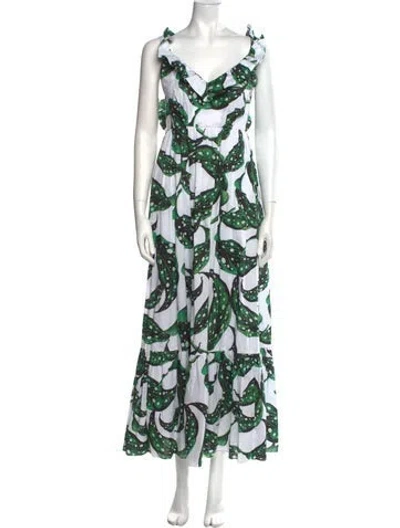 Pre-owned Borgo De Nor Printed Long Dress In Multi
