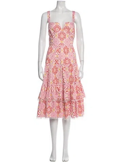 Pre-owned Borgo De Nor Printed Midi Length Dress In Multi