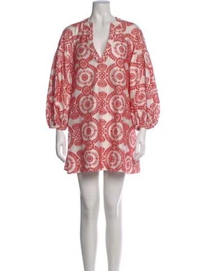 Pre-owned Borgo De Nor Printed Mini Dress In Neutral
