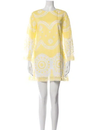 Pre-owned Borgo De Nor Printed Mini Dress W/ Tags In Yellow