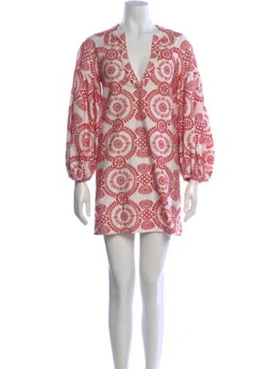 Pre-owned Borgo De Nor Printed Mini Dress In White