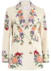 Borgo De Nor Quinn Floral-print Stretch-cotton Blazer In Cream