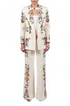 Borgo De Nor Quinn Jacket & Matching Pants Set In Tree Of Life Cream In Neutral