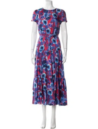 Pre-owned Borgo De Nor Silk Long Dress In Blue