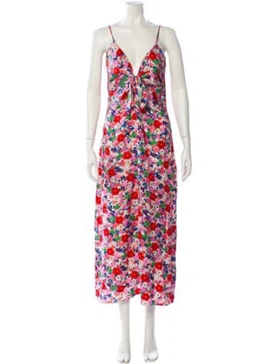 Pre-owned Borgo De Nor Silk Long Dress In Multi